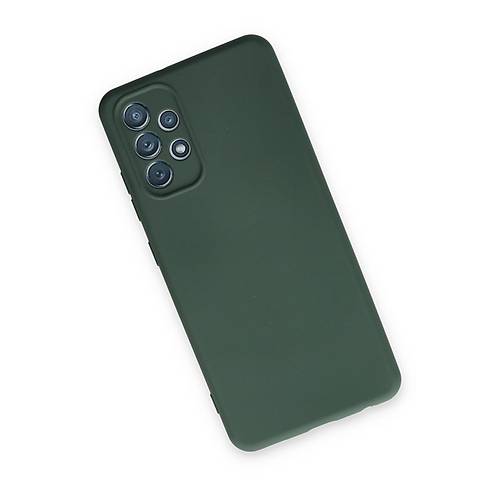 Galaxy A13 4G K�l�f Nano i�i Kadife Silikon - Koyu Ye�il