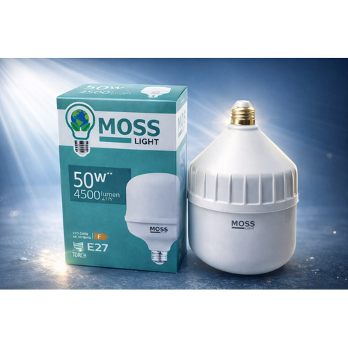 MOSS Light 50W LED Ampul E27 Duy 4500 Lumen Y�ksek I��k G�c� Enerji Tasarruflu Beyaz I��k