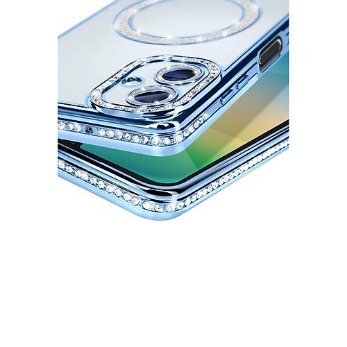 Galaxy A06 Joke Simli Magneticsafe K�l�f - Mavi