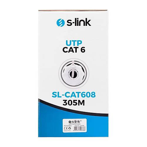 S-LINK SL-CAT608 305MT 6MM 24AWG CAT6 KABLO GR�