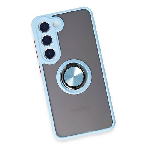 Galaxy S23 K�l�f Montreal Y�z�kl� Silikon Kapak - Buz Mavi