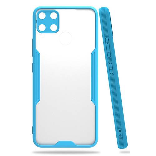 Realme C15 K�l�f Platin Silikon - Mavi