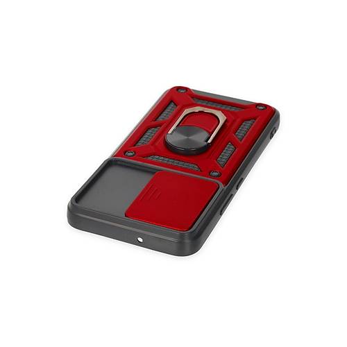 Galaxy S23 K�l�f Pars Lens Y�z�kl� Silikon - K�rm�z�
