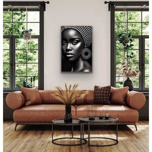 Afrikal� Siyahi Kad�n Kanvas Tablo 70x100
