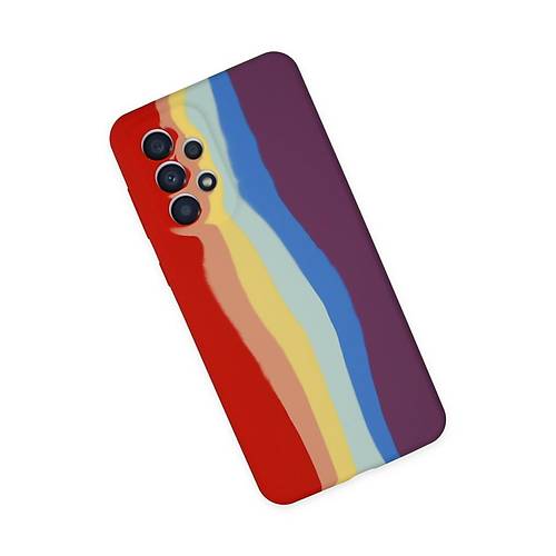Galaxy A73 5G K�l�f Ebruli Lansman Silikon - K�rm�z�-Mor