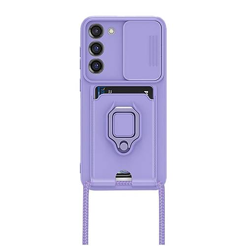 Galaxy S24 Plus K�l�f Zuma Kartvizitli Y�z�kl� Silikon - Lila