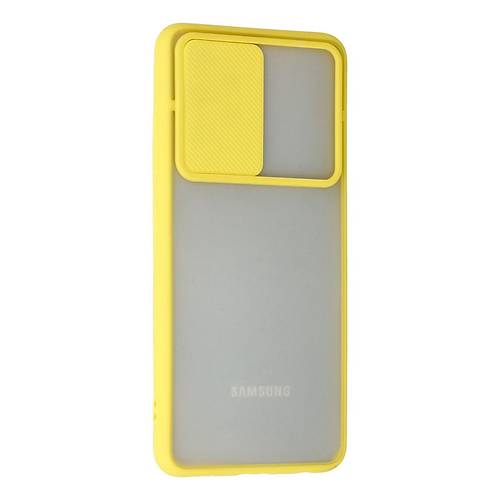Galaxy A72 K�l�f Palm Buzlu Kamera S�rg�l� Silikon - Sar�