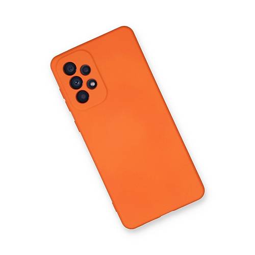 Galaxy A33 5G K�l�f Nano i�i Kadife Silikon - Turuncu