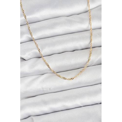 CM 14K Gold Renk Pirin� Ezme Burgu Model Kad�n Kolye