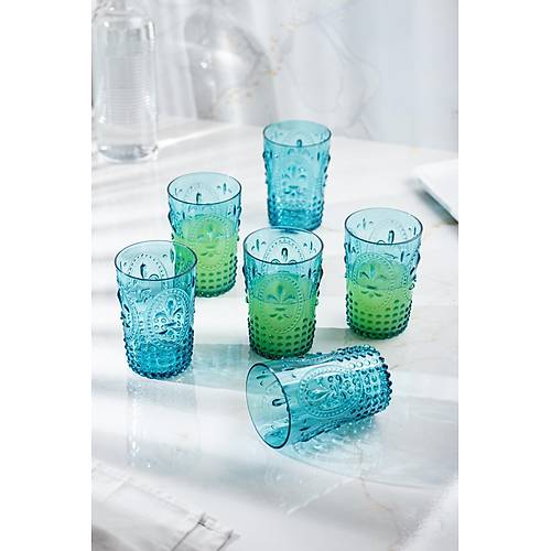 Akrilik Aquamarin Tekli K�sa Bardak & Su Me�rubat Kahve Yan� Barda�� 400 ml ( Cam De�ildir )