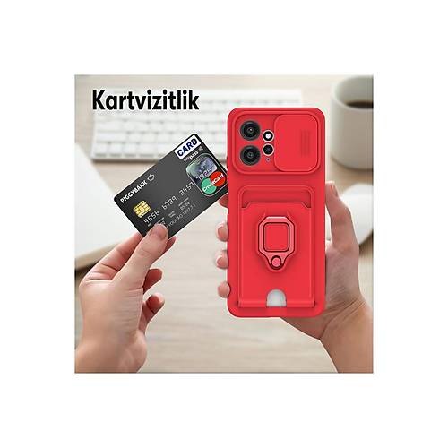 Redmi Note 12 4G K�l�f Zuma Kartvizitli Y�z�kl� Silikon - K�rm�z�