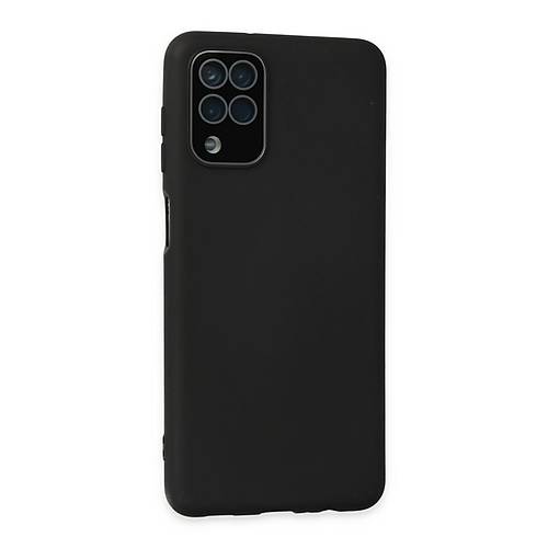 Galaxy A22 K�l�f Lansman Glass Kapak - Siyah