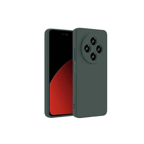 Redmi 14C K�l�f Nano i�i Kadife Silikon - Koyu Ye�il