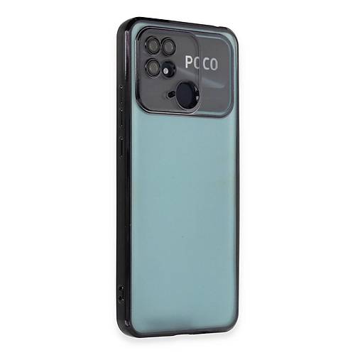 Redmi 10C K�l�f Razer Lensli Silikon - Siyah
