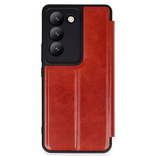 V30 Lite 4G K�l�f Flip Cover - K�rm�z�