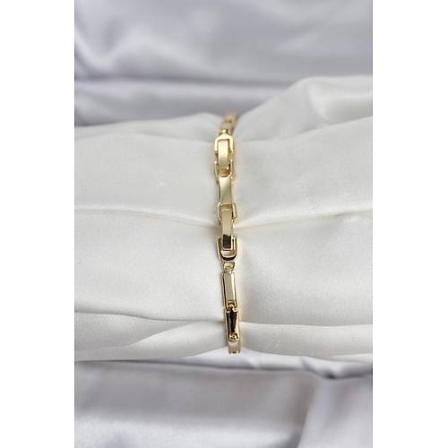 Pirin� Gold Renk Yonca Model Zirkon Ta�l� Kad�n Bileklik