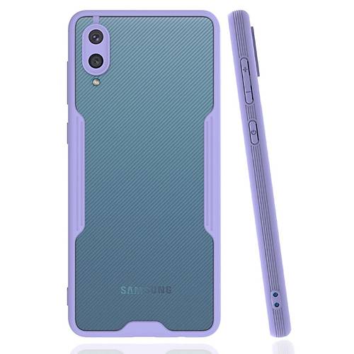 Galaxy A02 K�l�f Platin Silikon - Lila