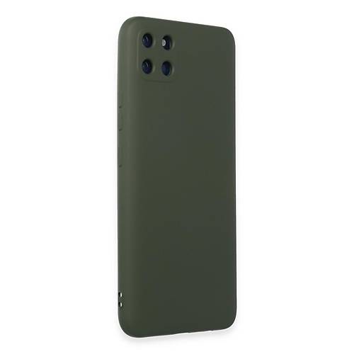 Realme C11 K�l�f Nano i�i Kadife Silikon - Koyu Ye�il