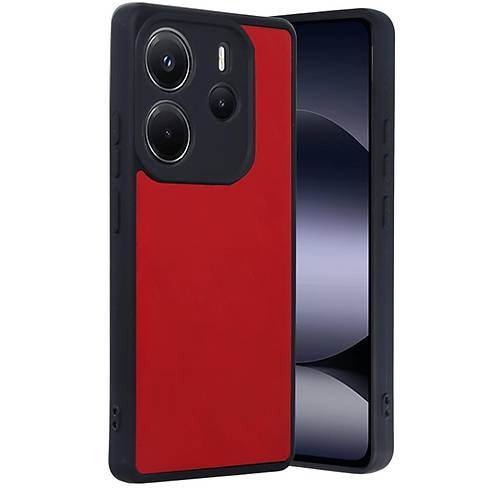 Redmi Note 14 4G K�l�f Aras Deri Kapak - K�rm�z�
