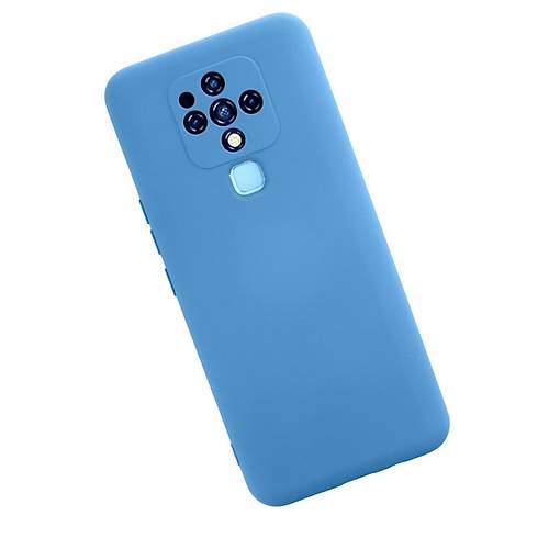 Camon 16 K�l�f Nano i�i Kadife Silikon - Mavi
