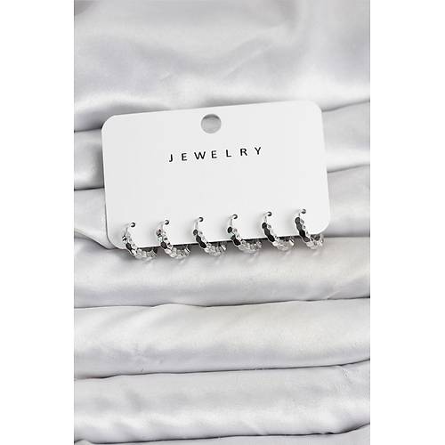 G�m�� Renk Pirin� Minimal Petek Detayl� Kad�n K�pe Seti