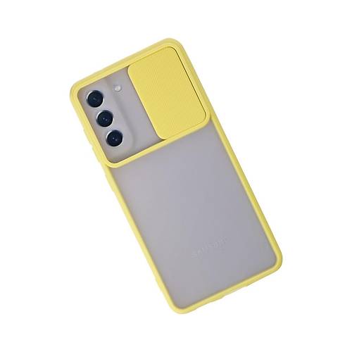Galaxy S21 FE K�l�f Palm Buzlu Kamera S�rg�l� Silikon - Sar�