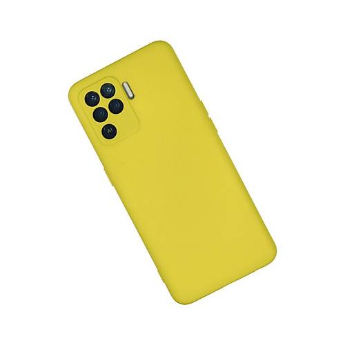 Reno 5 Lite K�l�f Nano i�i Kadife Silikon - Sar�