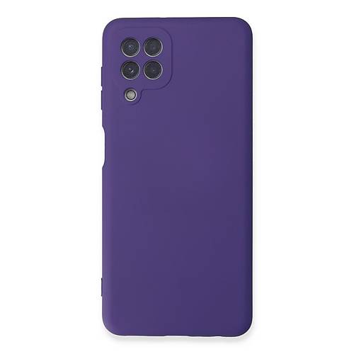Galaxy A22 K�l�f Nano i�i Kadife Silikon - Mor