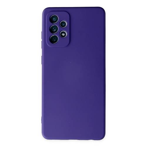 Galaxy A72 K�l�f Nano i�i Kadife Silikon - Mor