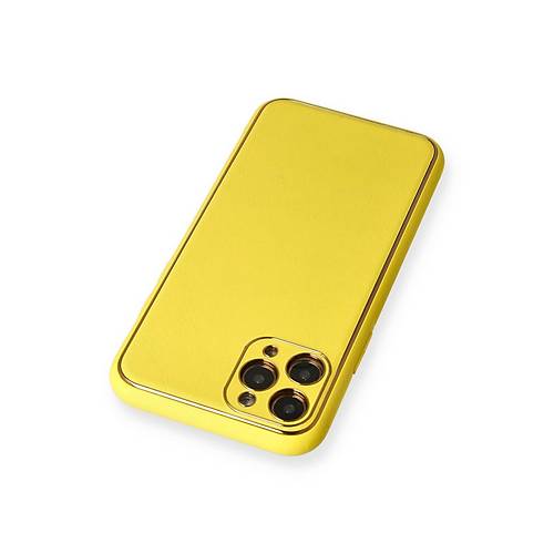 iPhone 11 Pro K�l�f Coco Deri Silikon Kapak - Sar�
