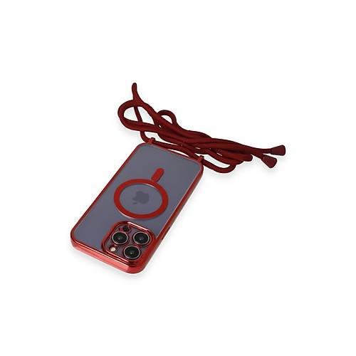 iPhone 12 Pro Max K�l�f Divo Lazer Ask�l� Magsafe Kapak - K�rm�z�