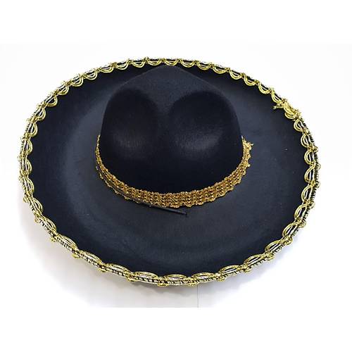 Alt�n Renk �eritli Meksika Mariachi Latin �apkas� 55 cm �ocuk