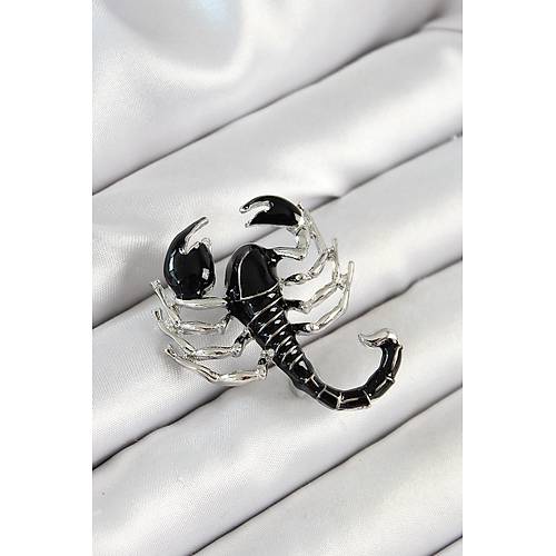 3D Siyah Akrep Fig�rl� G�m�� Renk Kad�n Bro�