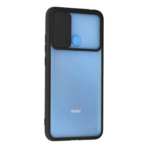 Redmi 9C K�l�f Palm Buzlu Kamera S�rg�l� Silikon - Siyah