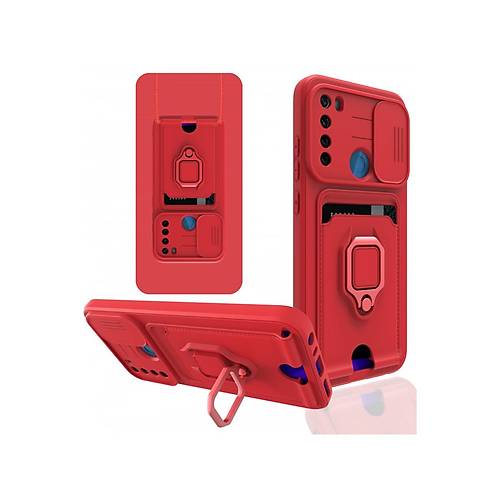 Redmi Note 8 K�l�f Zuma Kartvizitli Y�z�kl� Silikon - K�rm�z�