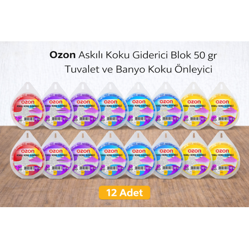 Ozon Ask�l� Koku Giderici Blok 50 gr Tuvalet ve Banyo Koku �nleyici 12 Adet