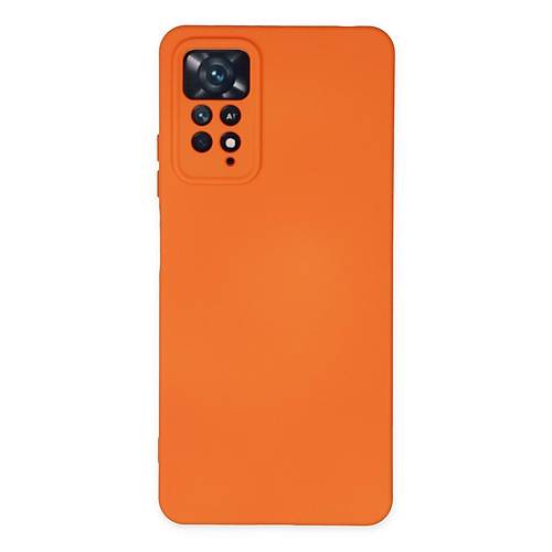 Redmi Note 11 Pro K�l�f Nano i�i Kadife Silikon - Turuncu
