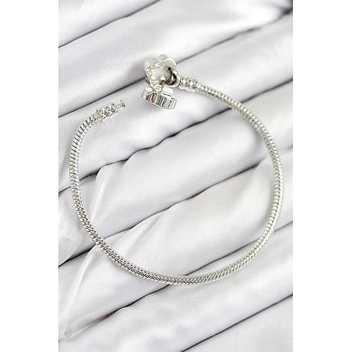 Pirin� Charm Zirkon Ta�l� Yonca Model G�m�� Renk Kad�n Bileklik