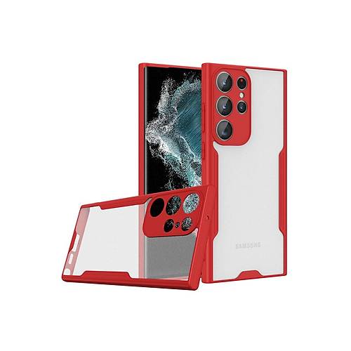 Galaxy S23 Ultra K�l�f Platin Silikon - K�rm�z�