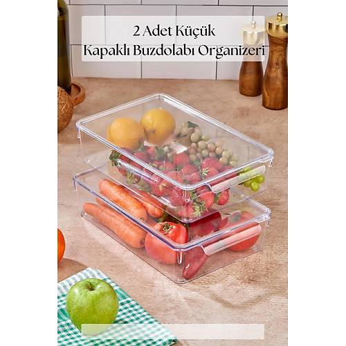 2 Li Kapakl� Buzdolab� Organizeri & Buzdolab� D�zenleyici 3 lt