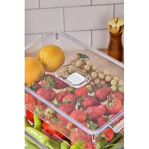 3'L� Vakum D��meli Kapakl� Dolap ��i Organizeri & K�r�lmaz D�zenleyici Kutu (9 Lt 6,5 Lt 4,5 Lt)
