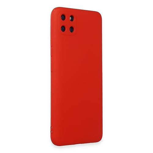 Realme C11 K�l�f Nano i�i Kadife Silikon - K�rm�z�