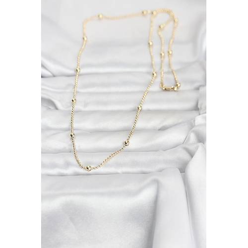 CM 14K Gold Renk Top Zincir 60 cm Kad�n Kolye