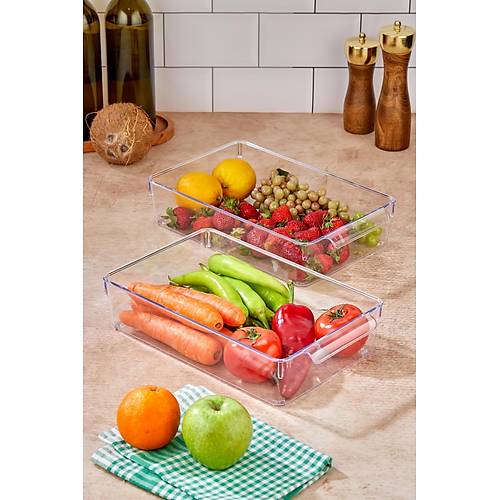 2'li Orta Boy Kapaks�z Dolap ��i Organizeri & K�r�lmaz D�zenleyici Kutu (4,5Lt)