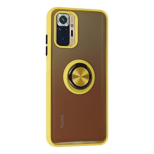 Redmi Note 10 K�l�f Montreal Y�z�kl� Silikon Kapak - Sar�