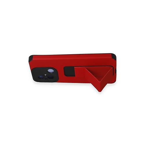 Redmi 12C K�l�f Mega Standl� Silikon - K�rm�z�