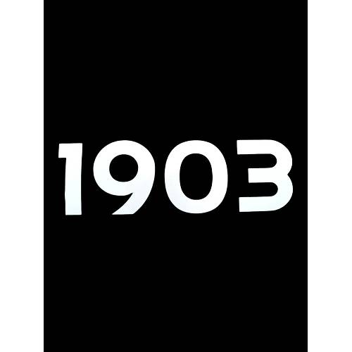 1903 Yaz�l� Oto Sticker Beyaz 20x7cm