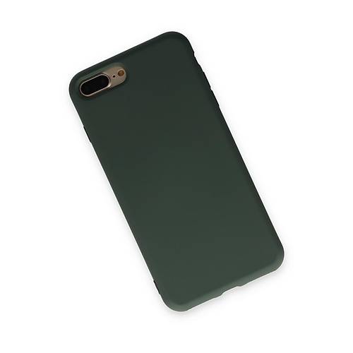 iPhone 7 Plus K�l�f Nano i�i Kadife Silikon - Koyu Ye�il