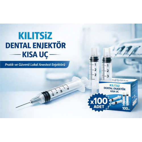Kilitsiz Dental Enjekt�r K�sa U� (Luer Slip) - Steril Di� Hekimli�i ��r�ngas�