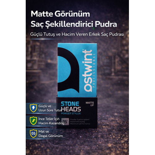 Matte G�r�n�m Sa� �ekillendirici Pudra 05 G��l� Tutu� Hacim Veren Erkek Sa� Pudras�